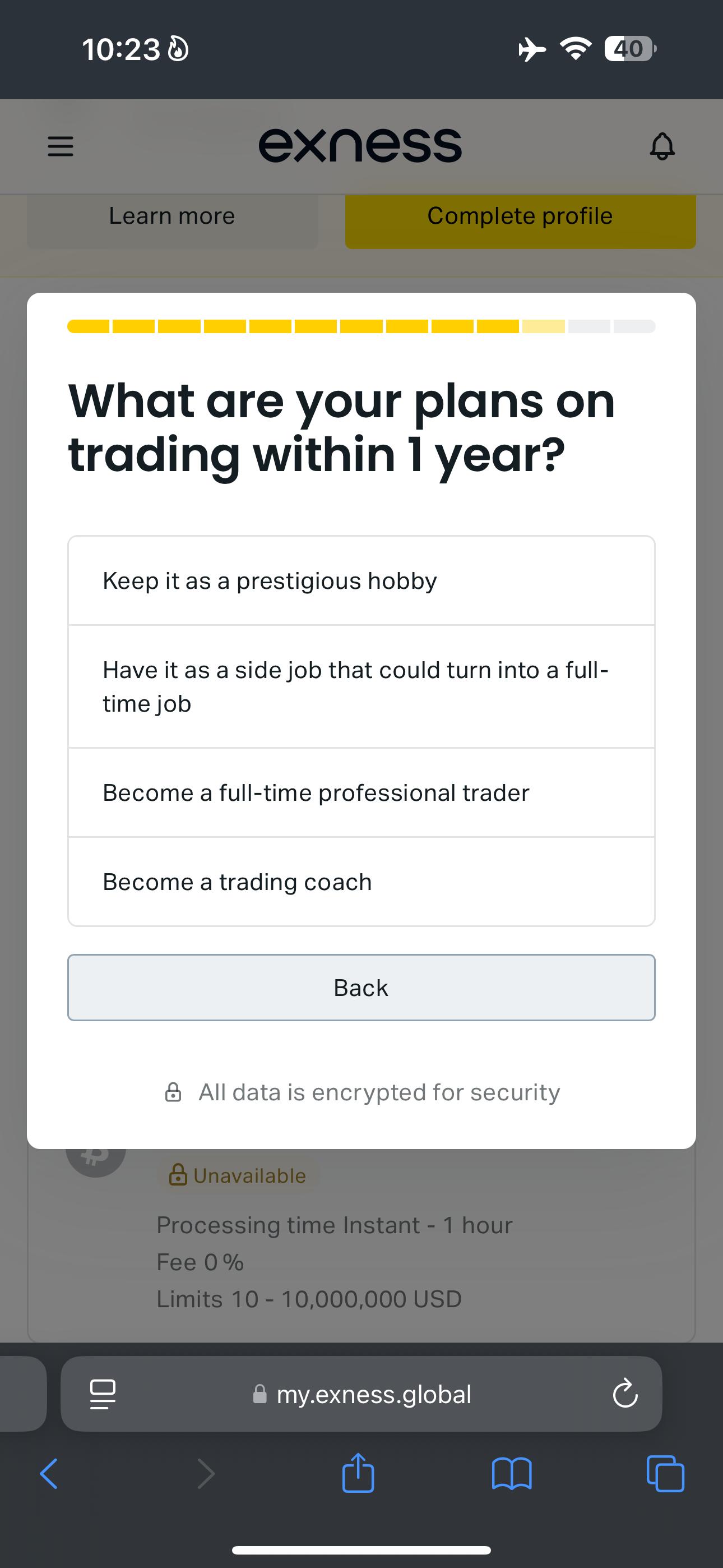 Step 21 — Personal Area dashboard