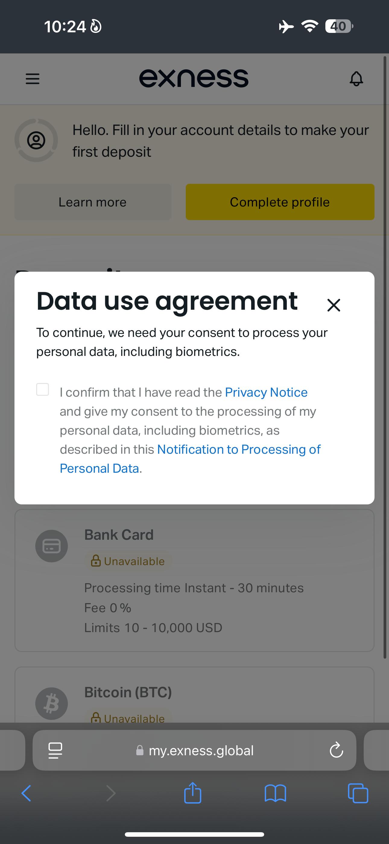 Step 26 — Enter deposit amount and confirm